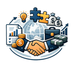 an icon to represent deal structuring and finance in entrepreneurship through acquisition no text in image-1